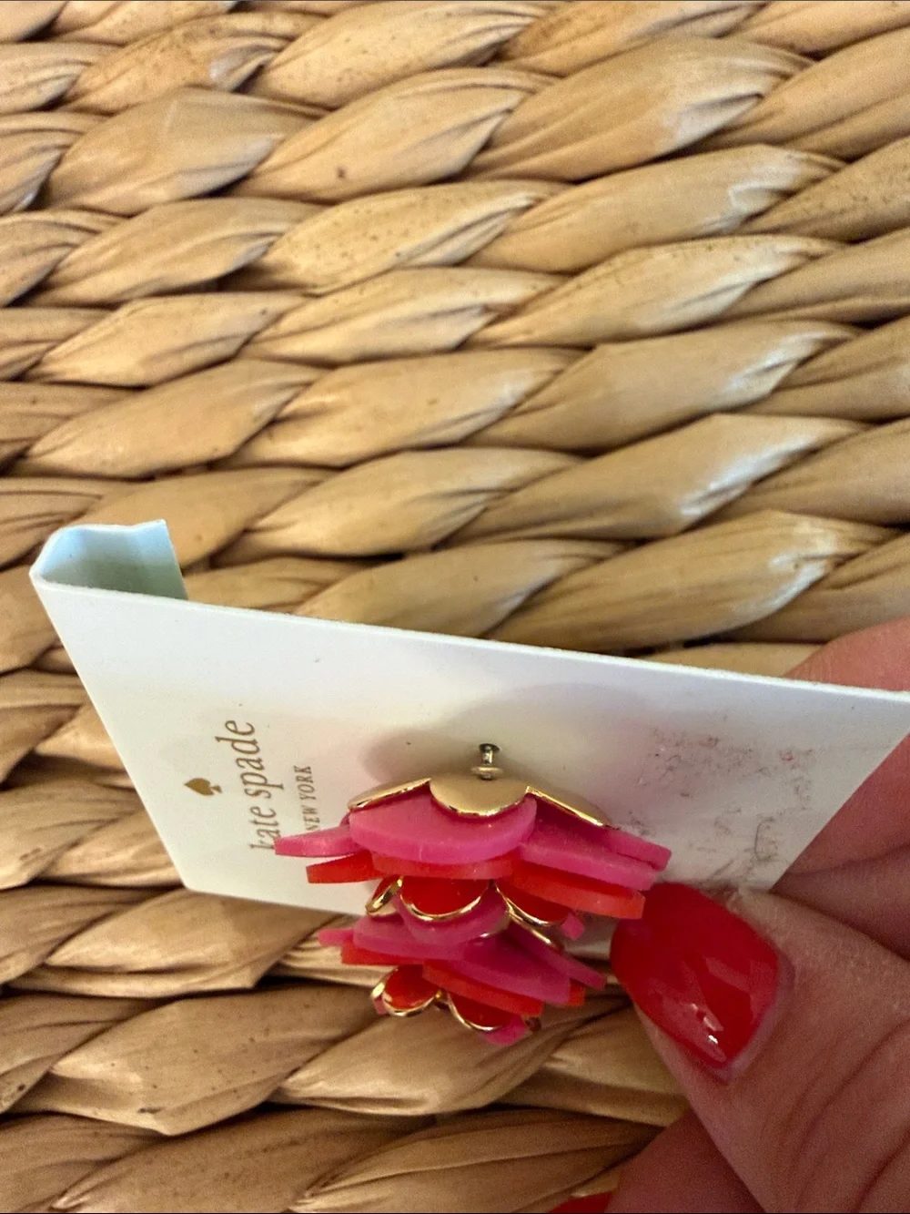 kate spade Pink and Red Layered Flower Stud Earrings
